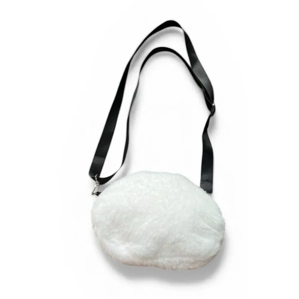 Plush Panda Bear Head Crossbody or Shoulder Bag Girls Small Cute Purse New